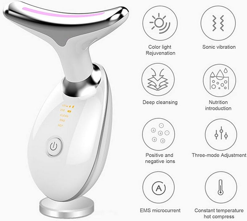 Glow Skin: Masajeador Facial Rejuvenecedor con Terapia LED - Tratamiento para Arrugas y Papada