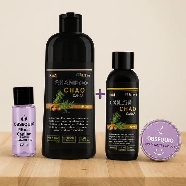 CHAO CANAS+EXF CAFE+AMPOLLA OBSEQUIO ¡Tratamiento que revitaliza tu cabello y elimina las canas!