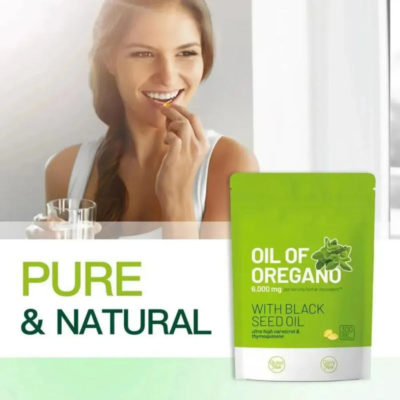 Oil of Oregano™: Cápsulas Vegetales con Orégano y Semilla Negra para Apoyo Inmune y Antioxidante