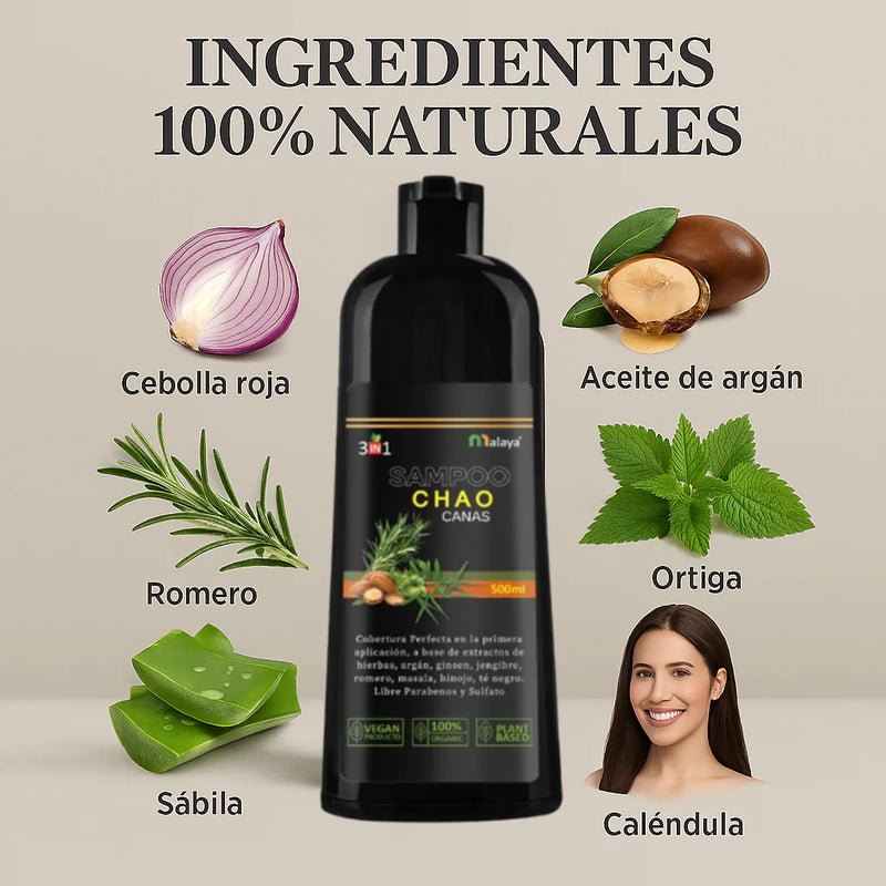 CHAO CANAS+EXF CAFE+AMPOLLA OBSEQUIO ¡Tratamiento que revitaliza tu cabello y elimina las canas!