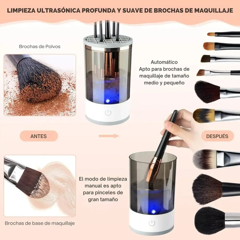 LIMPIADOR DE PINCELES DE MAQUILLAJE - GIRATORIO/ELÉCTRICO Y AUTOMÁTICO
