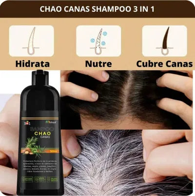 CHAO CANAS+EXF CAFE+AMPOLLA OBSEQUIO ¡Tratamiento que revitaliza tu cabello y elimina las canas!
